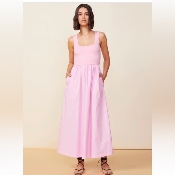 NWT Monrow Poplin Mix Tank‎ Dress - Picture 1 of 10